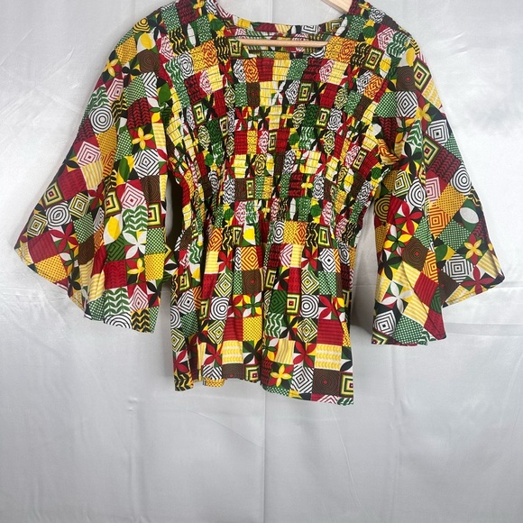 Lot of 4 African American Colorful Patterned (3 Dresses 1 Top) Size - One Size - Picture 8 of 15